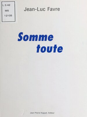 cover image of Somme toute